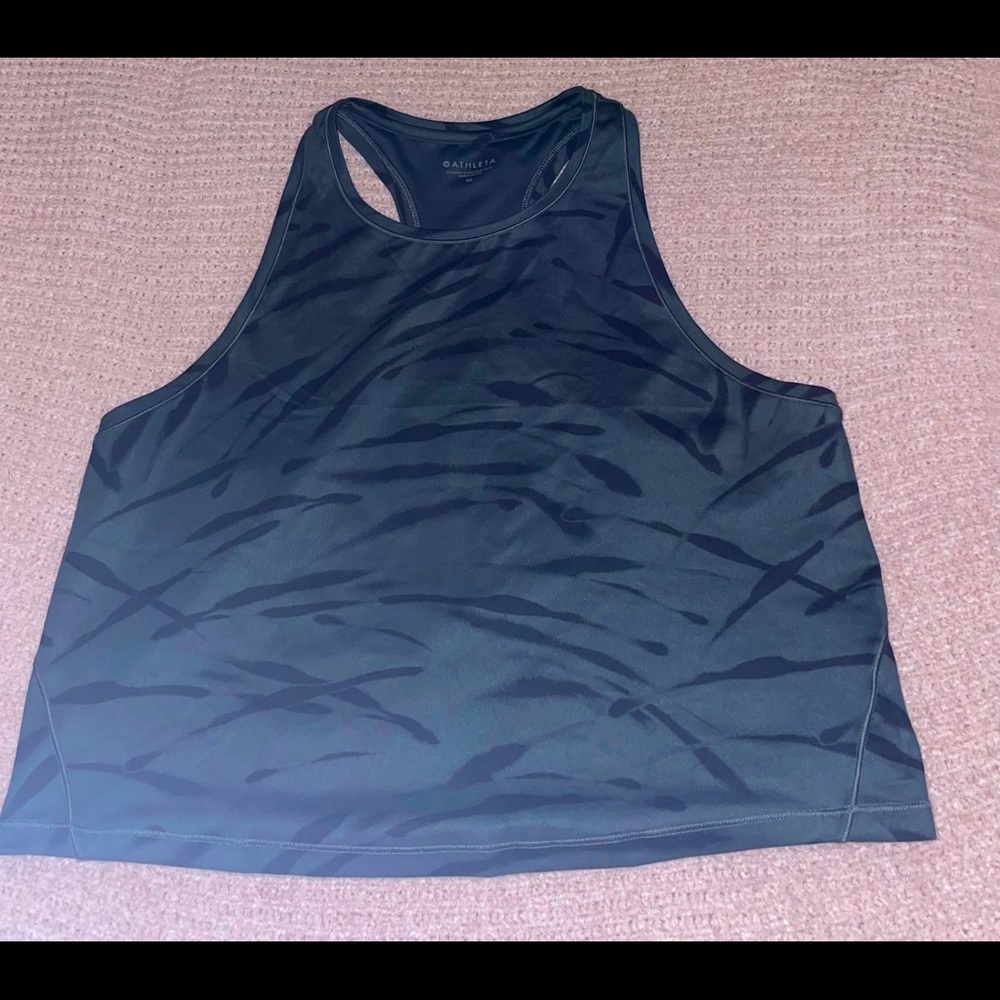 XL Grey Zebra Athleta Cropped Tank